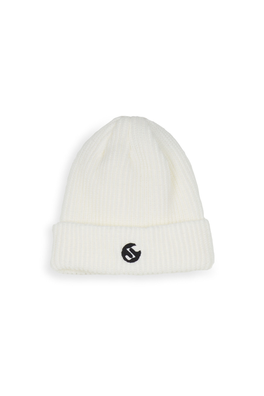 S Logo Knit Beanie - Off White