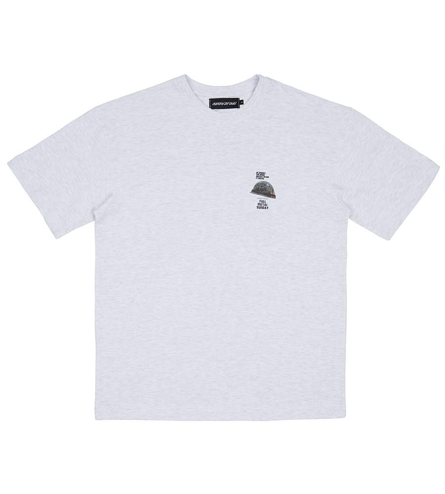 Full Metal Sunday Short Sleeve T-Shirt - White Melange