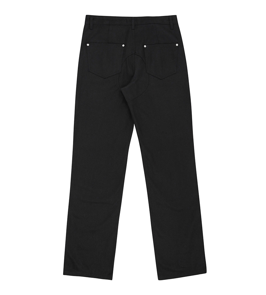 Double knee cotton pants - Black