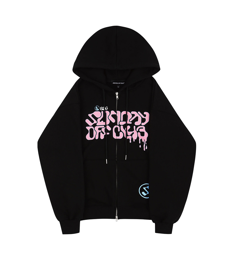 Soc logo zip hoodie - Black